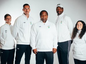 L’équipe d’entraîneurs de la formation de soccer féminin des Patriotes est composée de Maude Poulin, Andréanne Thériault, François Ouellet, Tommy Dion et de l’entraîneur-chef Durnick Jean.